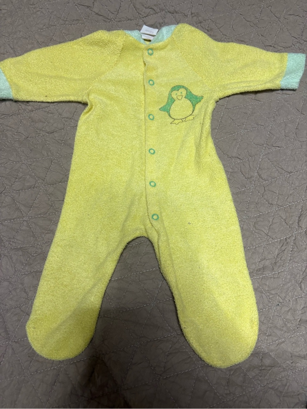 Vintage Yellow Penguin One-Piece Sleepwear infant